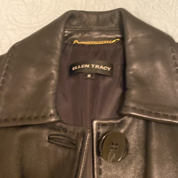 Ellen Tracy fits Medium NWOT Black Leather Jacket GORGEOUS - Picture 12 of 13